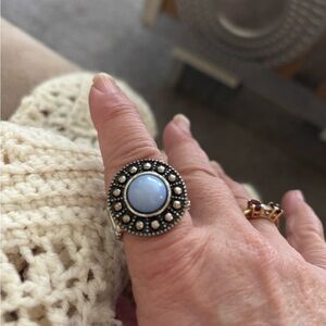 Silver and Blue Statement Ring,gnomes set new,fun pins set.embossed shot glasses